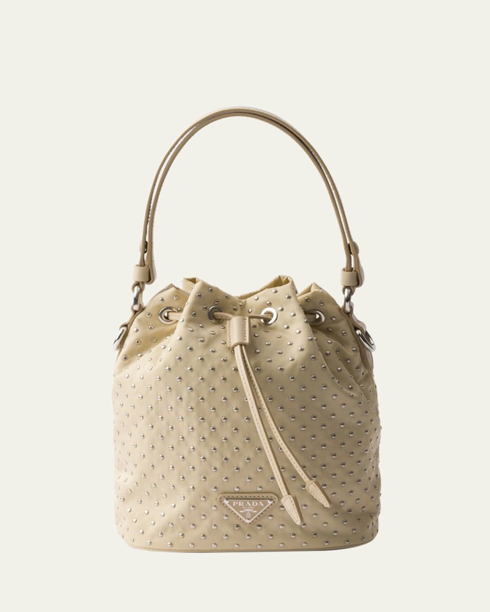 Studded Re-Nylon Bucket Bag